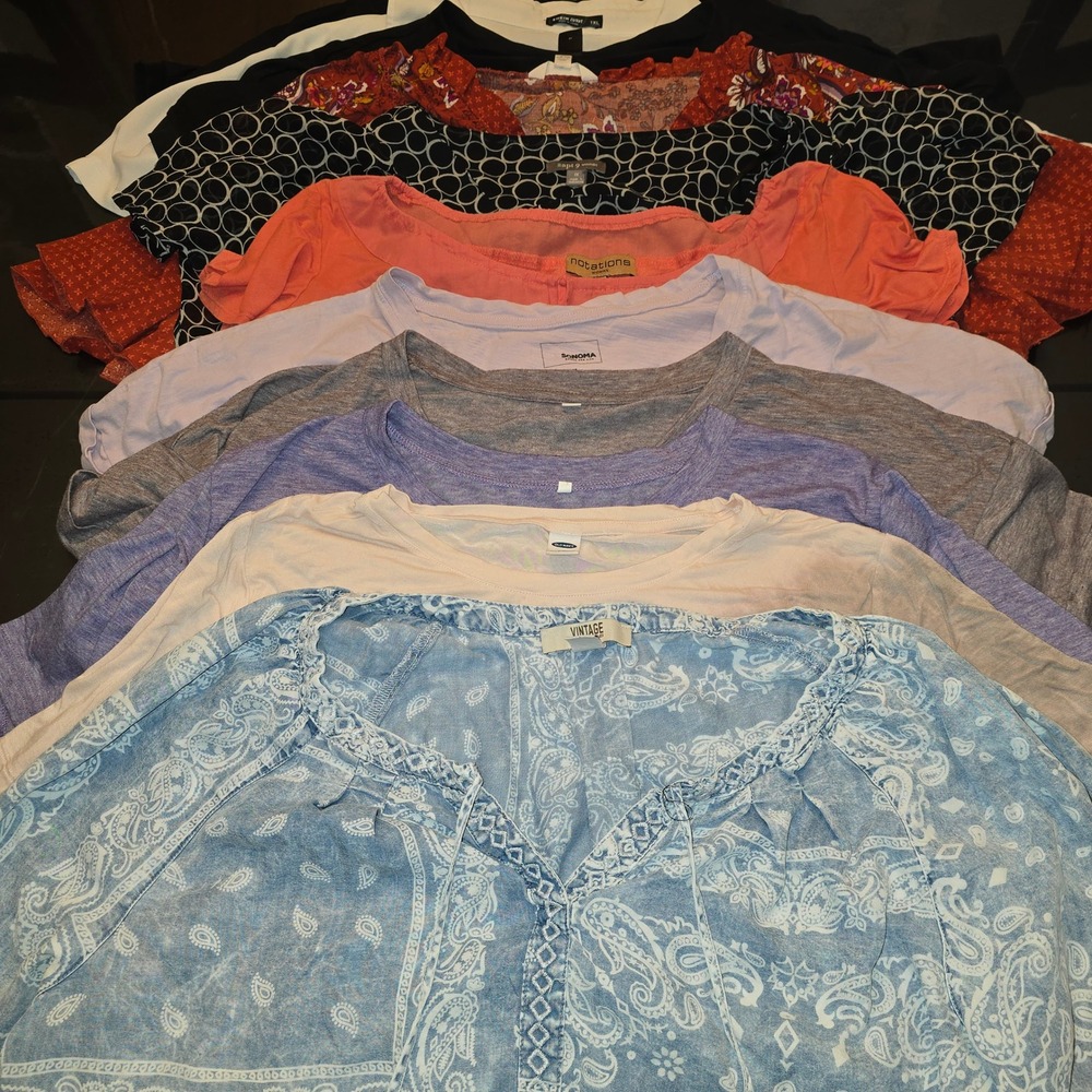 Lot of 11 Womens Tops XL 1X Old Navy Vintage America Sonoma Time and Tru Mix